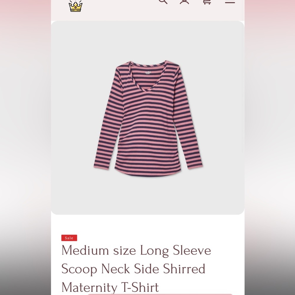 Pink stripe maternity top